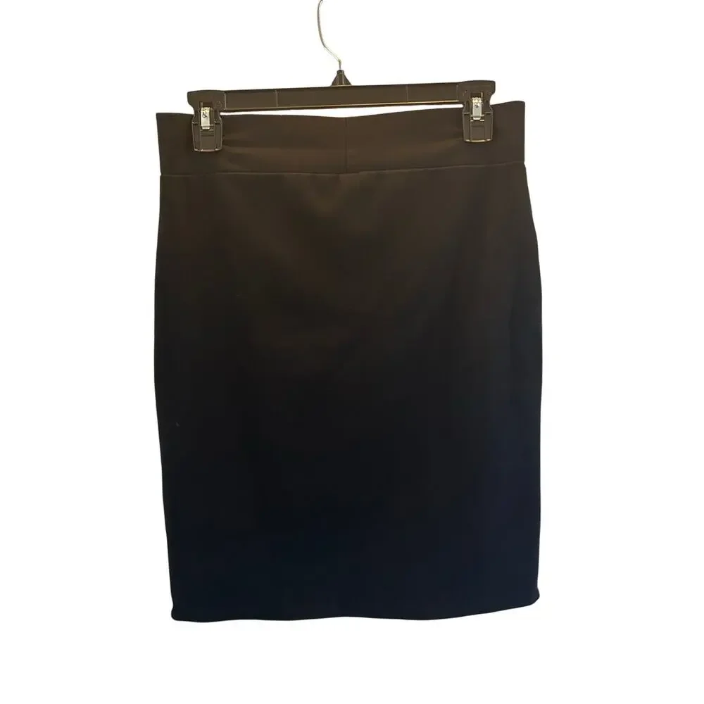 Fabletics black stretch Ponte knit straight skirt Medium business career